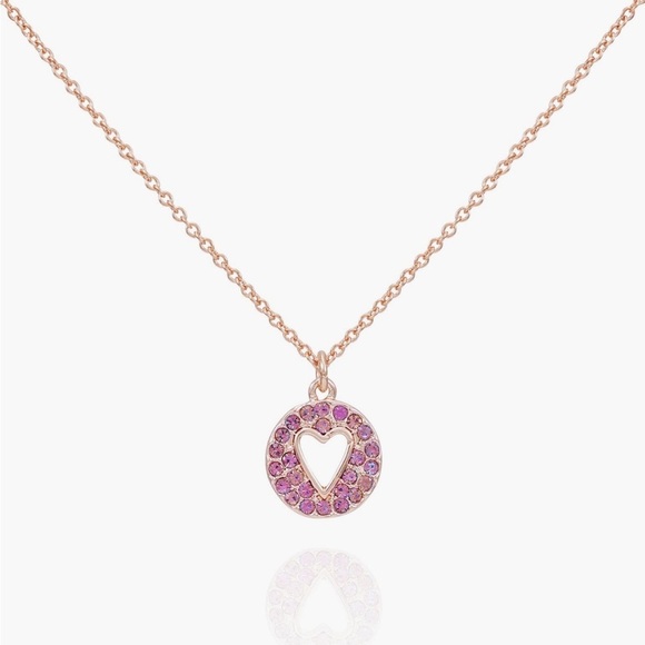 Vince Camuto Jewelry - Vince Camuto pink Crystal Embellished Heart
Cutout Pendant Necklace NIB